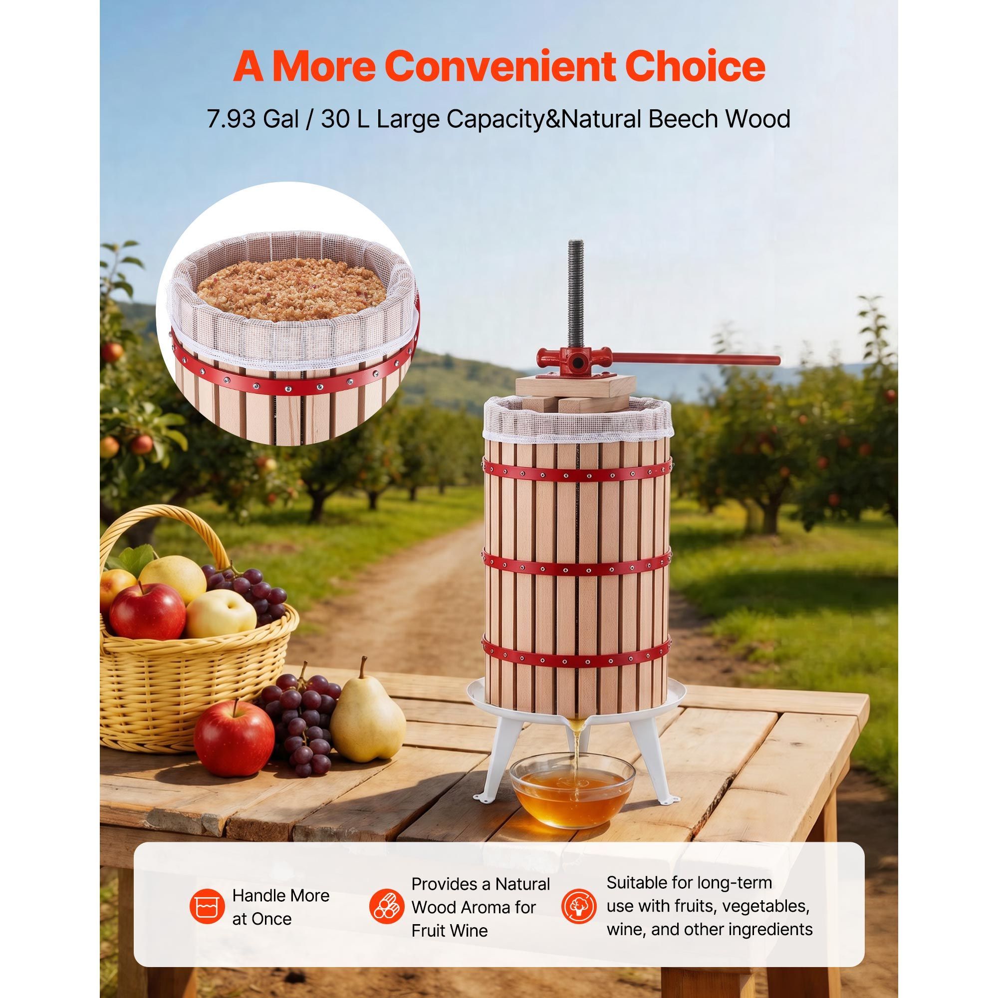 Fruit Wine Press, 7.93Gal/30L  - огляд і ціна Juicer