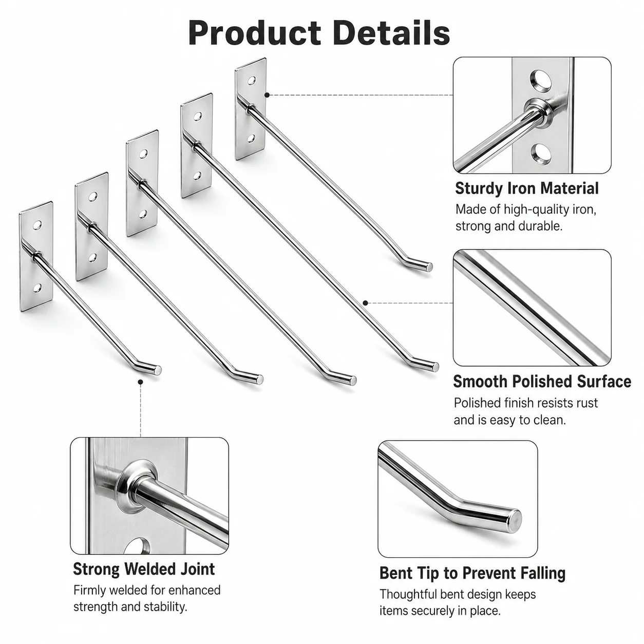 5-25Pcs Wall Mounted Hook With - огляд і ціна Kitchen Appliances Cabinet