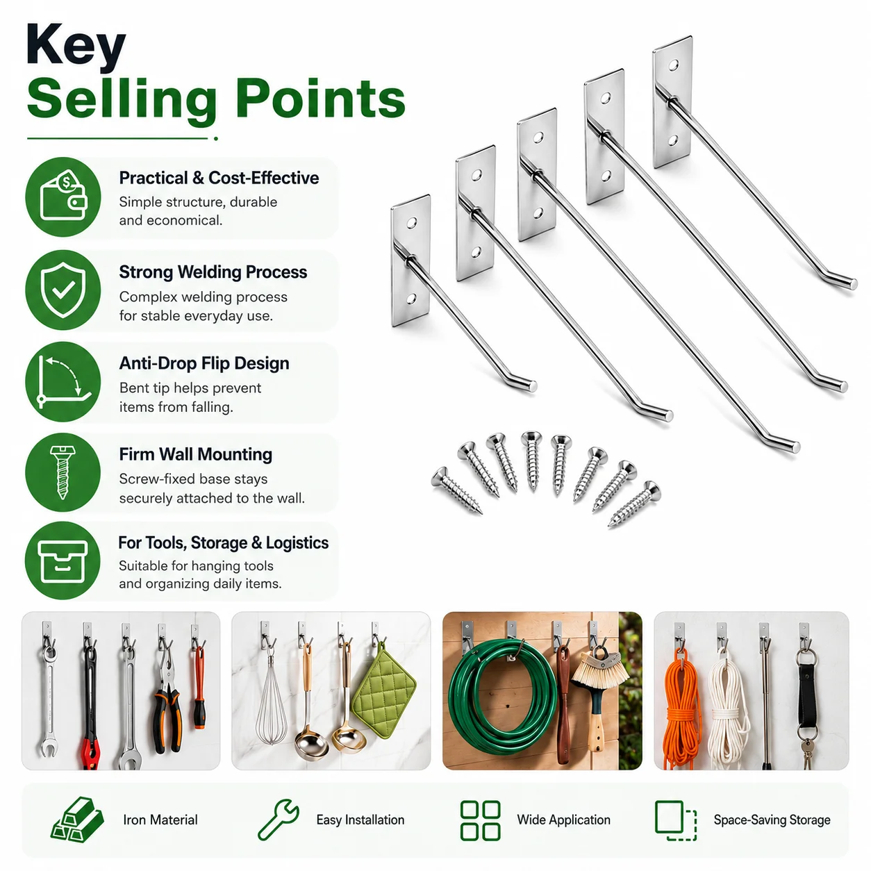 5-25Pcs Wall Mounted Hook With - огляд і ціна Kitchen Appliances Cabinet