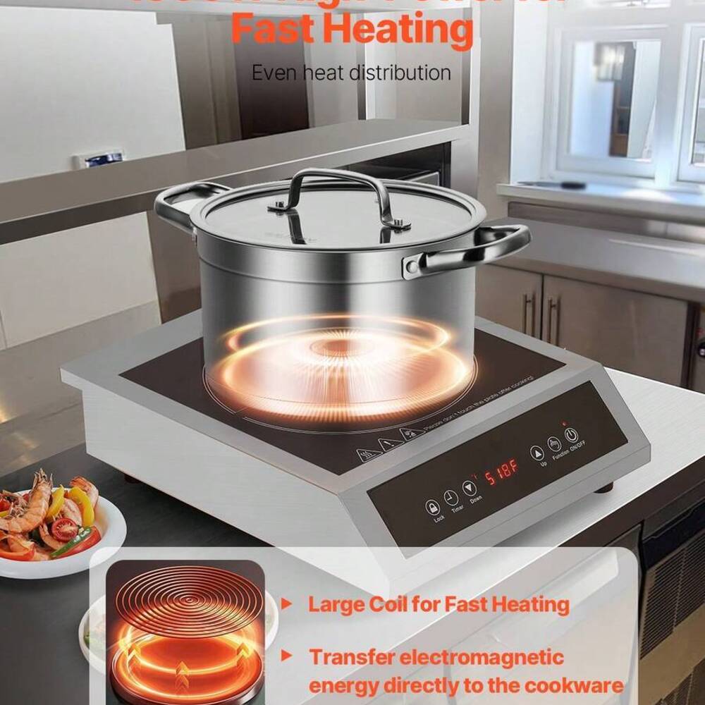 Portable Cooktop, 1800W Commer - огляд і ціна Induction Cooktop Portable