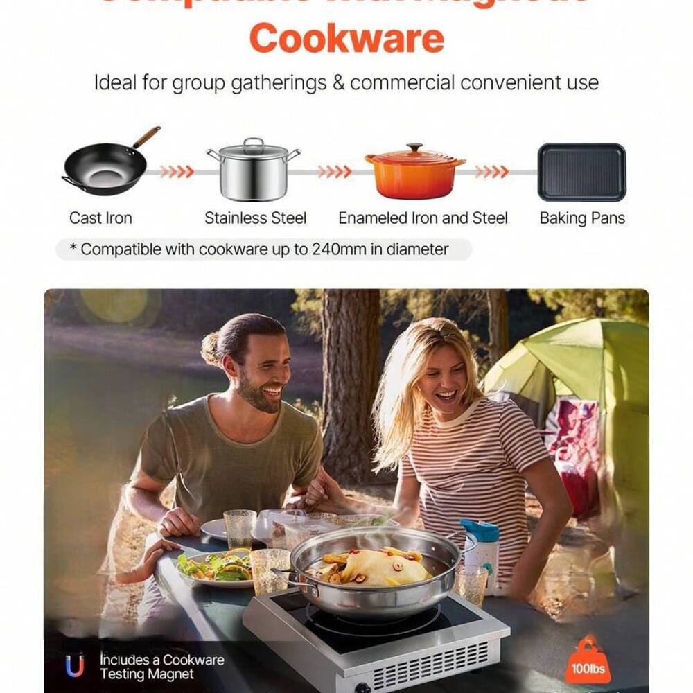 Portable Cooktop, 1800W Commer - огляд і ціна Induction Cooktop Portable
