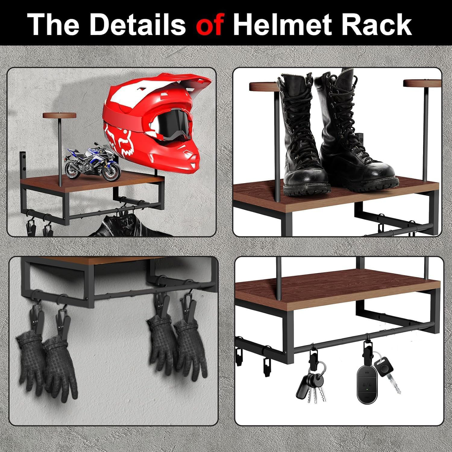 Wooden Motorcycle Helmet Wall  - огляд і ціна Kitchen Appliances Cabinet